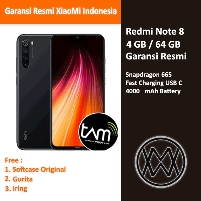 Jual Xiaomi Redmi Note 8 - 4 GB / 64GB - Garansi Resmi TAM