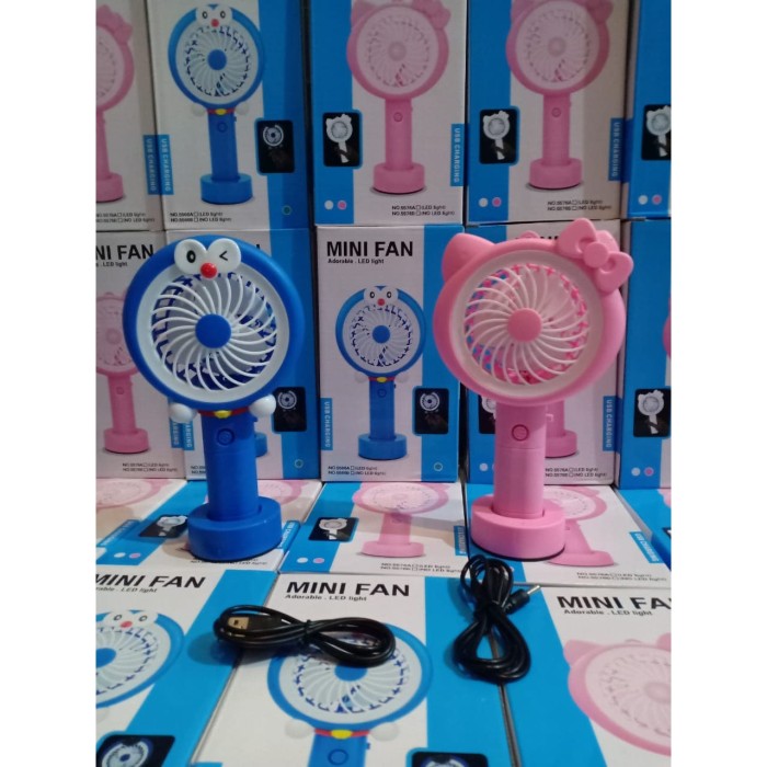 Jual Kipas Angin genggam Karakter Lampu LED Mini Fan