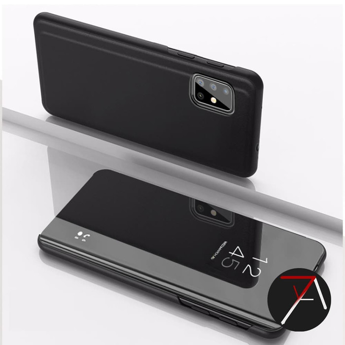 Jual Samsung Galaxy A51 Flip Clear View Standing Cover Mirror Case