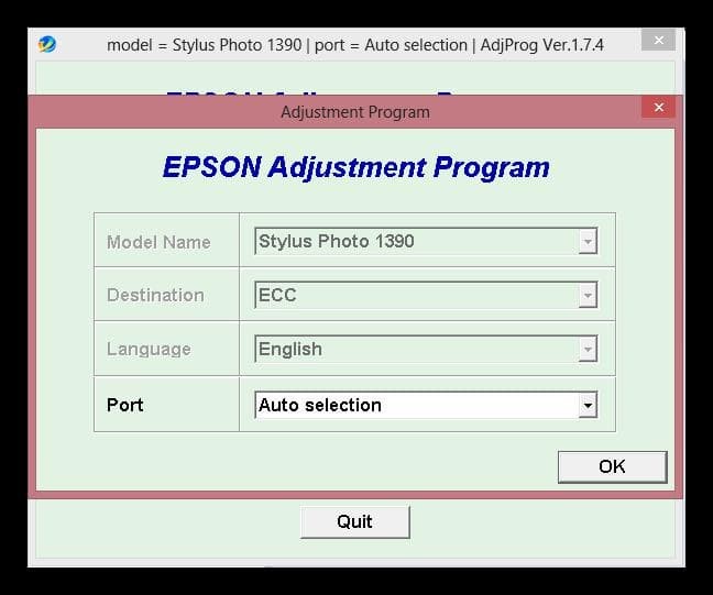 Download Resetter Epson 1390