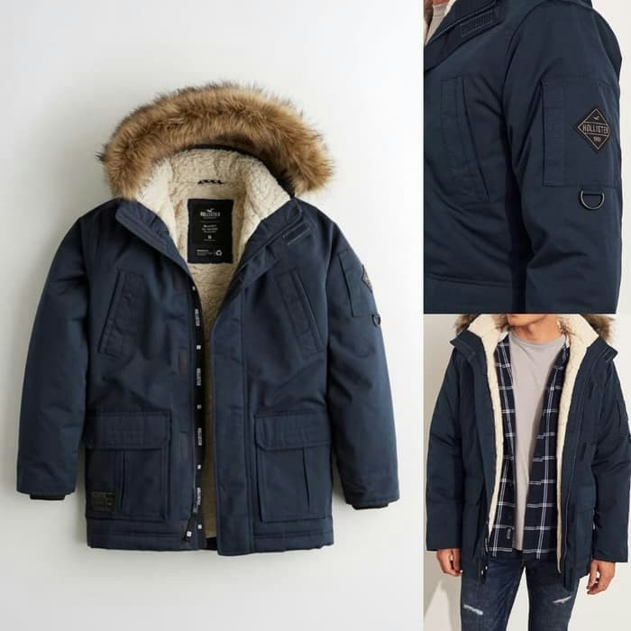 hollister sherpa hoodie mens