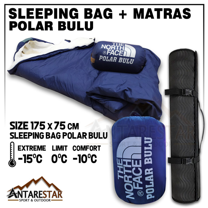 Jual PAKET HEMAT - Sleeping Bag Polar Bulu    Plus Matras Camping Outdoor