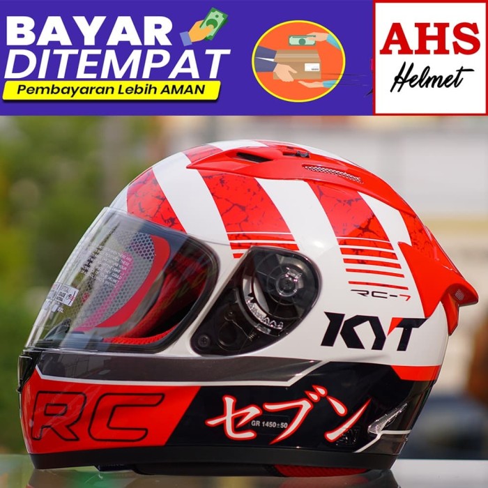 Jual Kyt Rc7 17 Helm Full Face White Red Kab Bojonegoro Helm Ink Kyt Bogo Nhk Gm Tokopedia