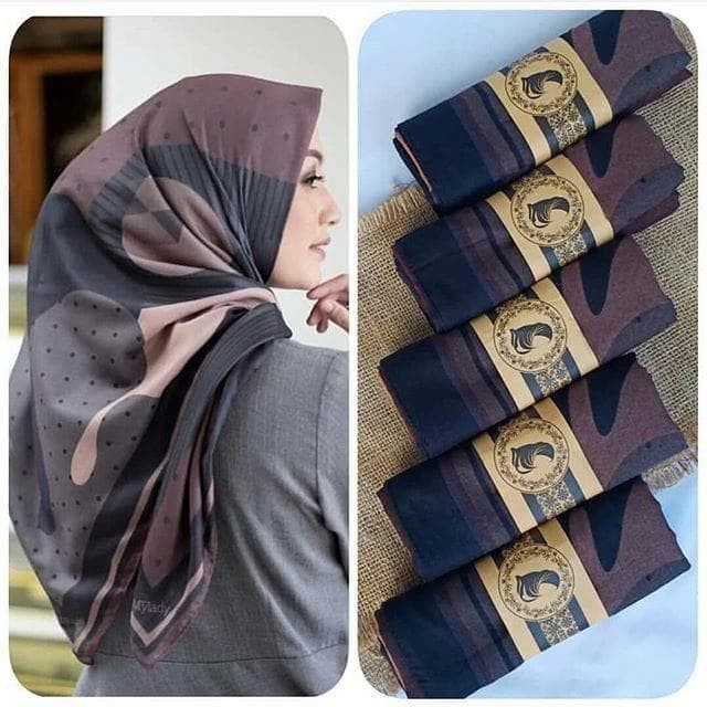 Jual HIJAB CANTIK SEGI EMPAT DEENAY KW MOTIF CHOCHOLATE - Kota Bandung