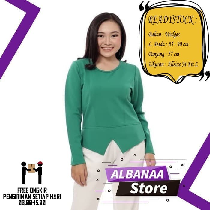 Jual Blouse Wanita  Korea Jumbo  Putih Baju  Atasan Wanita  