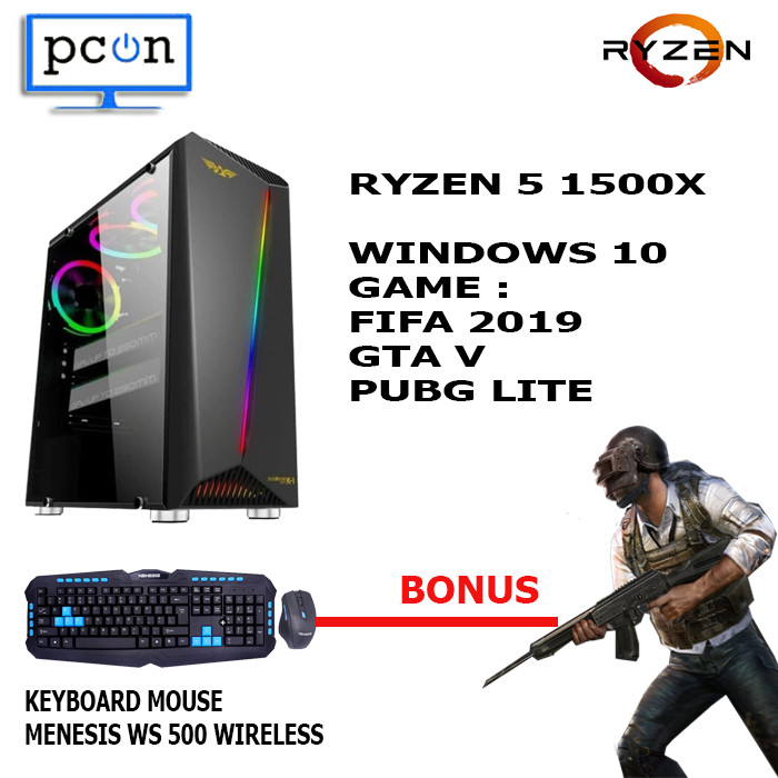 Jual PC KOMPUTER RAKITAN GAMING WARNET  RYZEN 5 1500X BONUS 