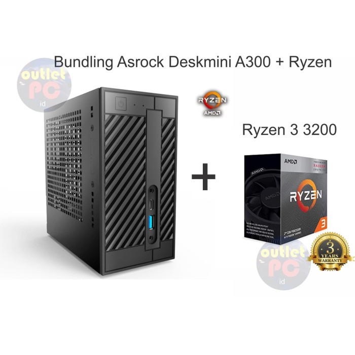 Jual Bundling Asrock Deskmini A300 Ryzen 3 3200G - Kota 
