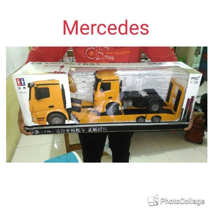 Jual RC Truck Lowboy Trailer Mercedes MINIATUR  ALAT BERAT 