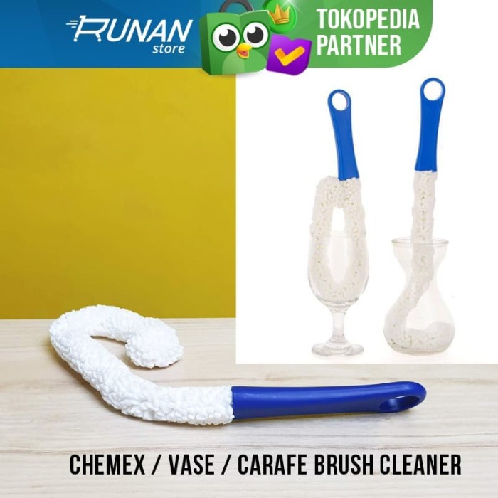 Jual Chemex Brush Pembersih Gelas Vase Carafe Sikat Botol Lengkung