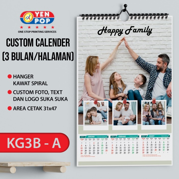 Jual Cetak Kalender 21 Uk A3 3 Bulanan Custom Foto Nama Kota Pekalongan Yenpop Digital Printing Tokopedia