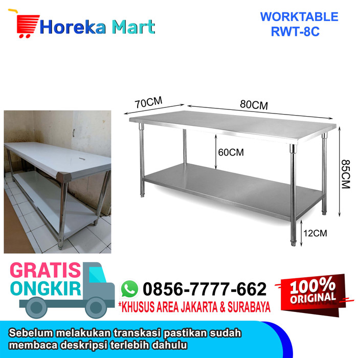 Jual Meja Stainless Steel 201 | Meja Dapur Restoran Work Table RWT-10C