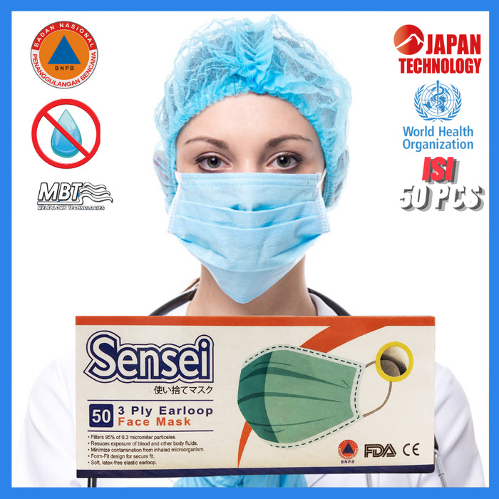  Jual  Masker  Bedah  Medis Surgical mask 3ply earloop resmi 