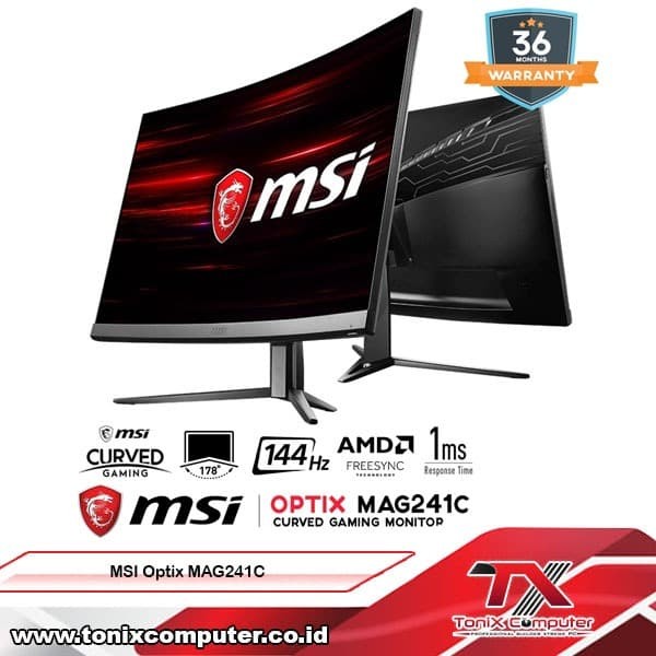 Jual MSI Optix MAG241C Curved Gaming Monitor - FHD 1920 x 1080 144Hz ...
