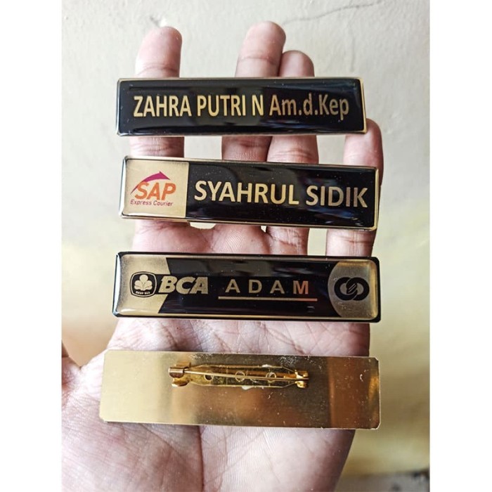 Jual Nametag Kuningan | Nama Dada | Name tag Akrilik