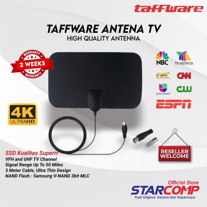 Taffware Antena Tv Digital Dvb T2 4k High Gain 25db Tfl D139 Black Shopee Indonesia