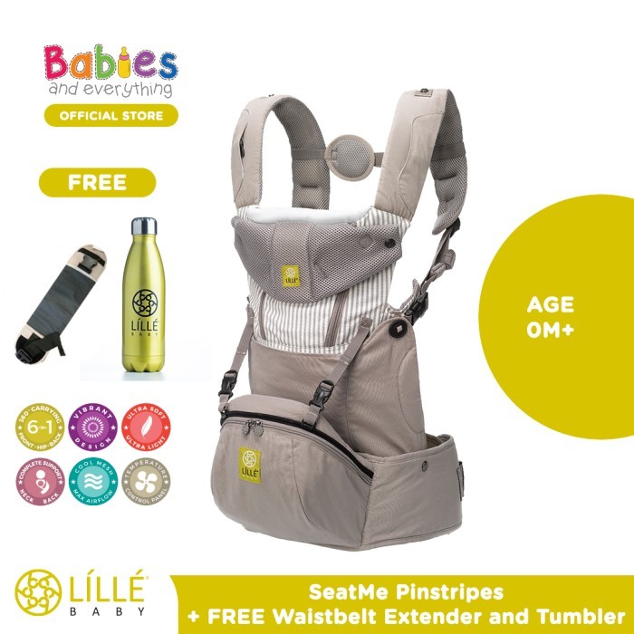 Foto Produk Lillebaby SeatMe™ Hip Seat Pinstripe Free Waisbelt & Tumbler dari Babies & Everything
