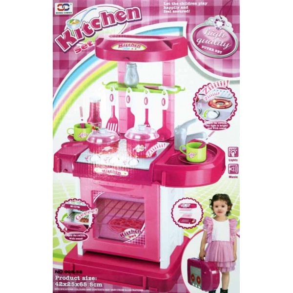 Foto Produk Mainan Edukasi / Edukasi Anak - Kitchen Set Koper Perempuan Pink Masak dari Danzel Corner