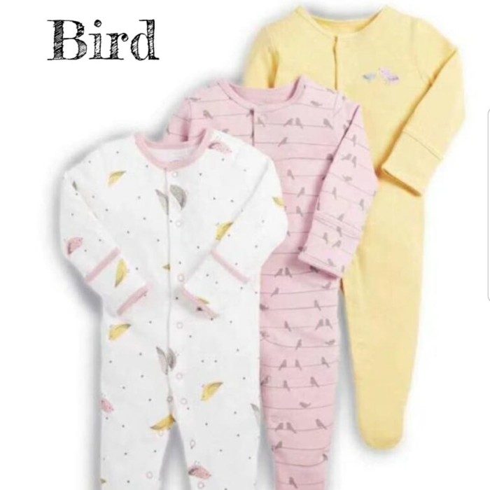 Mamas /& Papas Baby Girls Sleepsuits pack of 3
