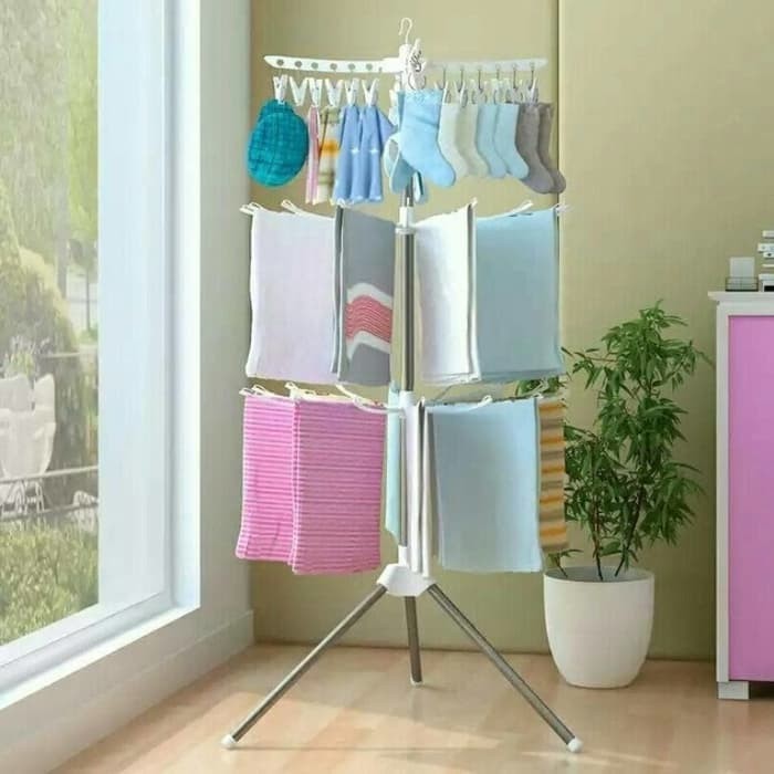 Jual Foldable Clothes Drying Airer Rak  Jemuran Baju  