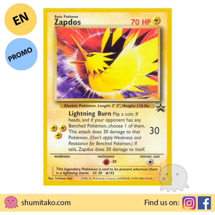Zapdos 23 Wotc Promo Pokemon Card ~ Played