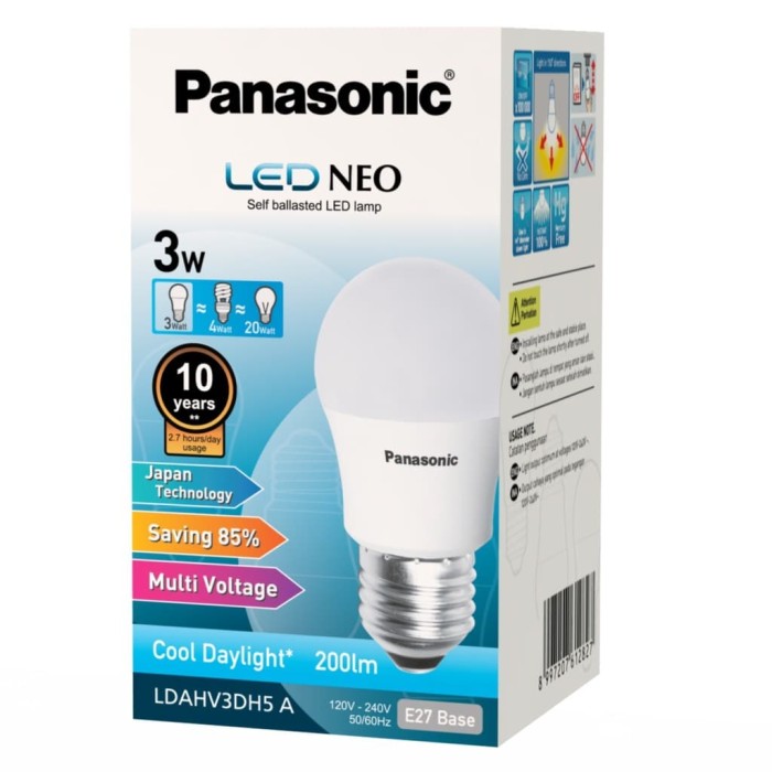  Jual  Lampu  LED  Panasonic  NEO 3W 3 W  Bulb Bohlam Original 