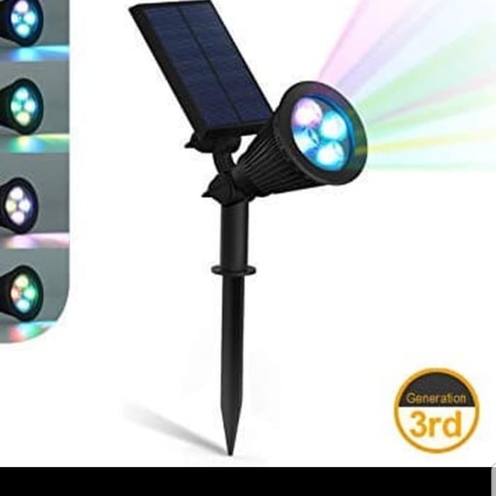 Jual Lampu taman solar tenaga surya matahari RGB warna warni Lampu