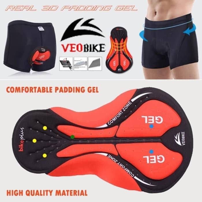 Jual Celana  Dalam Sepeda  GeL  Padding VEOBIKE 3D GEL  SYSTEM 