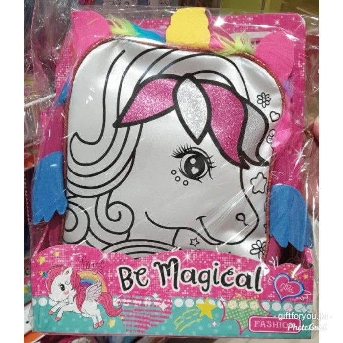 Tas Anak Perempuan Lucu Mewarnai Merk Fashion Me Magical Motif Unicorn Lazada Indonesia