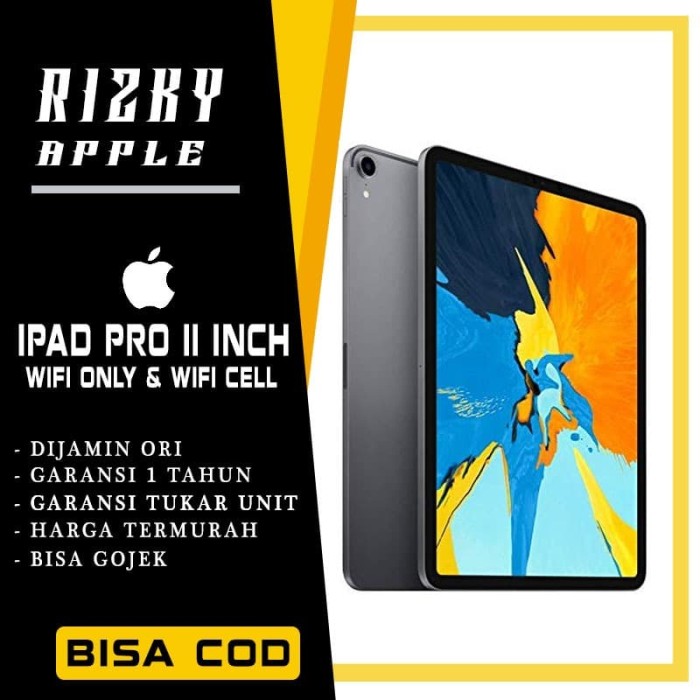 Jual iPad Pro 11" 2018 Wifi Only 256GB Garansi 1 Tahun