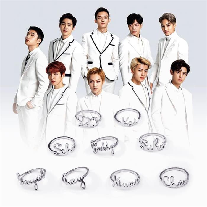 Jual Cincin Couple Model KPOP EXO Member Simple Warna Silver untuk Wanita - Jakarta Barat ...