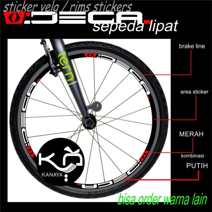 Jual Sepeda  Lipat  Seli Stiker  Velg  Sticker  Rims Decal 