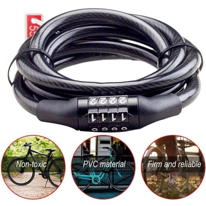 Foto Produk Gembok Kunci Helm Sepeda Motor Kabel 4 Digit dari Bintang Motor Bekasi