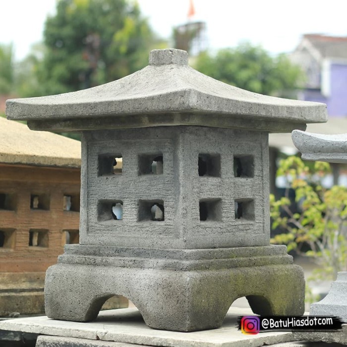 Jual FREE ONGKIR JABODETABEK Lampu Taman Model Jepang Batu Cetak KAP 50