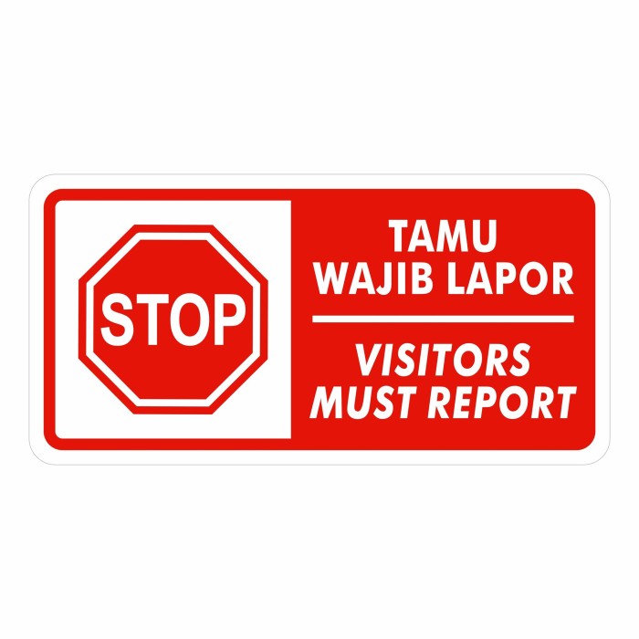 Jual Rambu Sign Tamu Wajib Lapor 40cm x 20cm Stop Plat