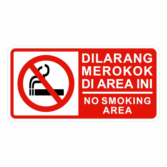 Jual Rambu Sign Dilarang Merokok  No Smoking 40cm x 20cm 