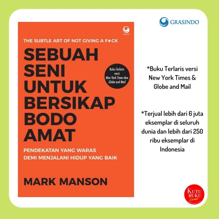 Jual Mark Manson: Sebuah Seni untuk Bersikap Bodo Amat