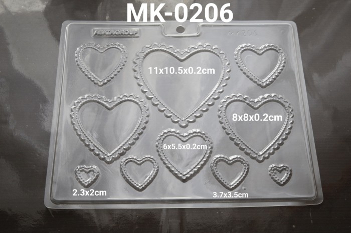 Foto Produk MK-0206 Cetakan mika coklat frame hati renda dari Yamama Baking