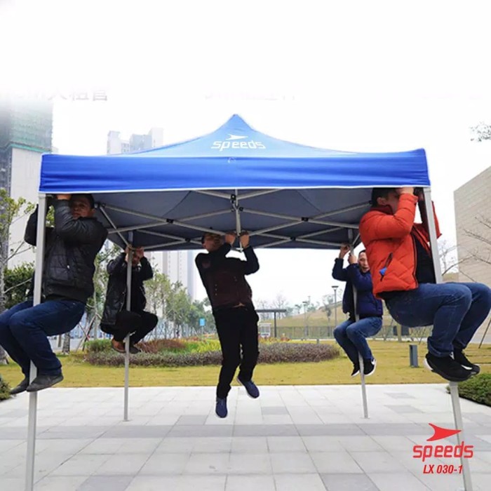 Foto Produk Tenda Lipat 3x3m 18kg 0.6mm Jualan Bazar Pameran Gazebo Kotak Dagang S - Merah dari jagoans sport & music