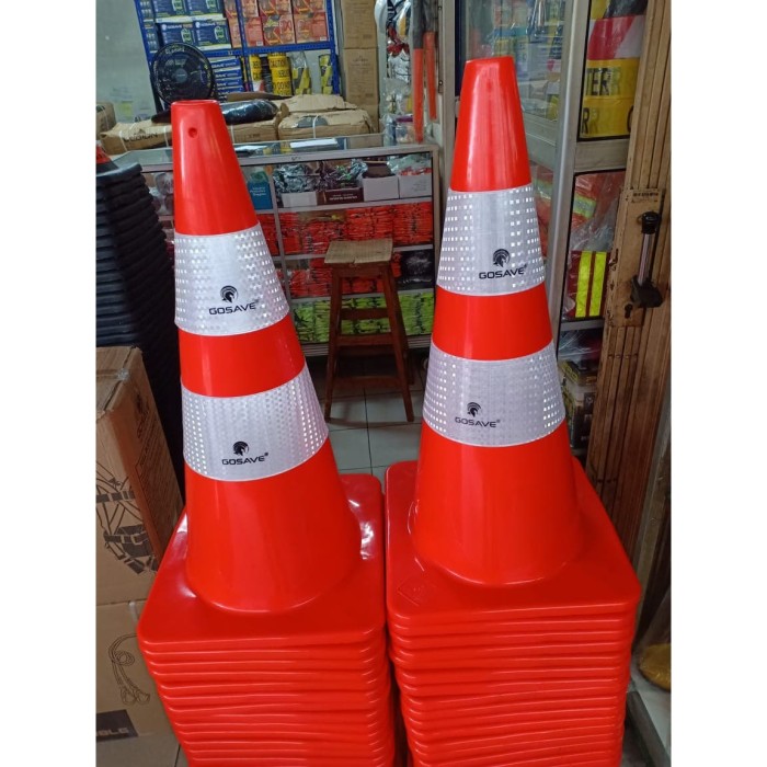 Jual Traffic Cone Rubber Base Orange 70cm Jakarta Barat Excellent