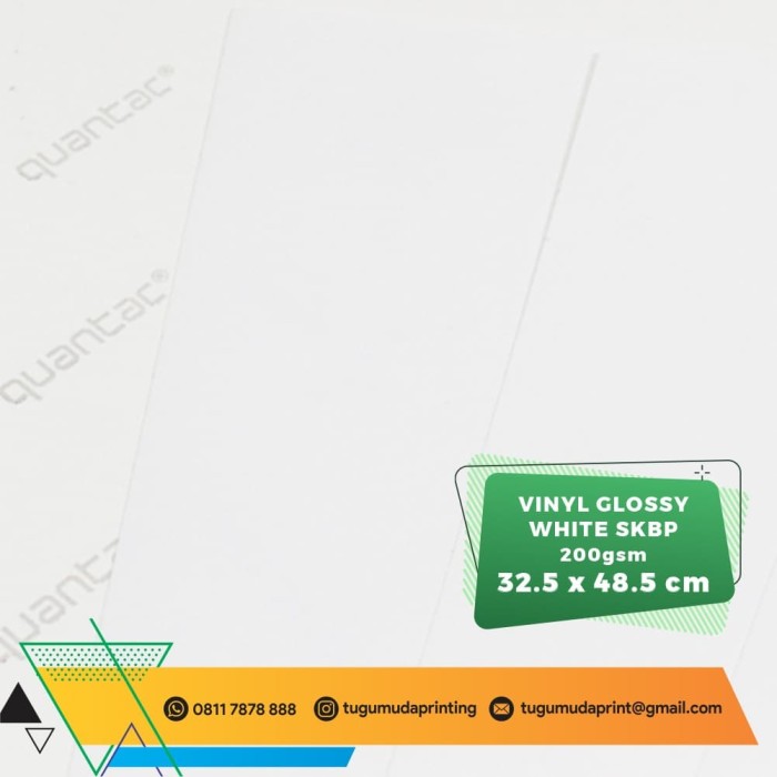 Jual Kertas  A3 Sticker QUANTAC  Vinyl Glossy White SKBP 