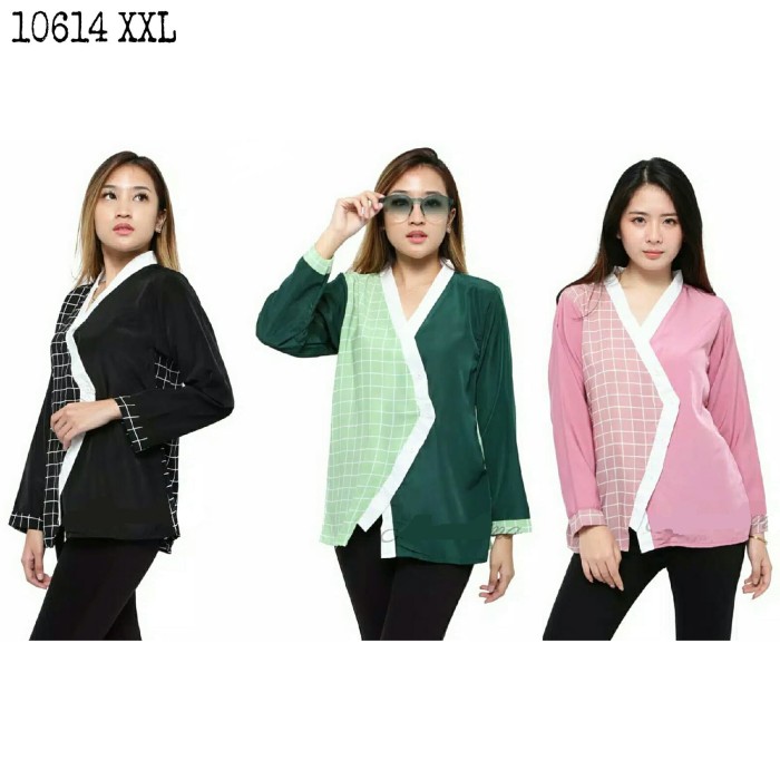 Foto Produk Blouse Kimono Kombi Kotak 10614 XXL dari Wallsticker shop