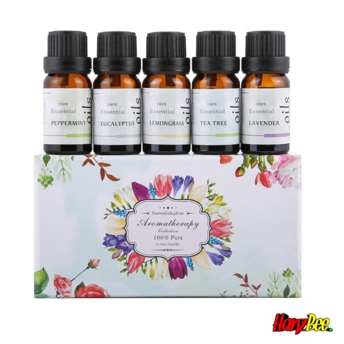 Foto Produk Paket Set Essential Oil / Aromatherapy Oil Difuser 10ml 5PCS - RH-05 dari Hanzbee