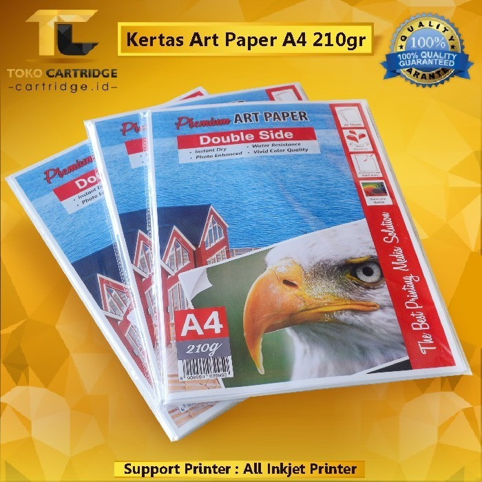 Jual Kertas Art Paper A4 210 gsm 20 Lbr Carton Artpaper Karton putih