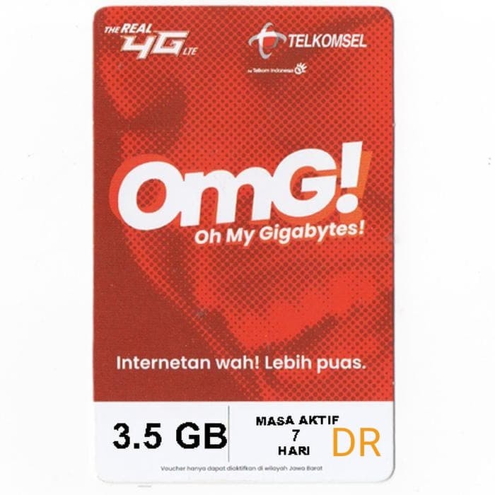 Jual Voucher Paket Data Telkomsel 3.5 GB / Kuota Data