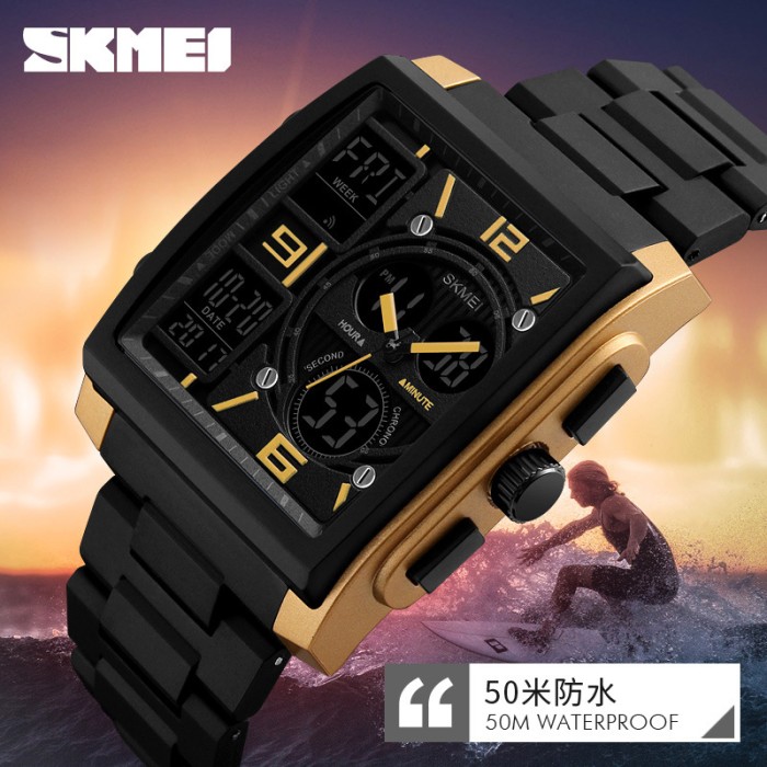 men silica gel led glow fashion outdoor sports quartz watch