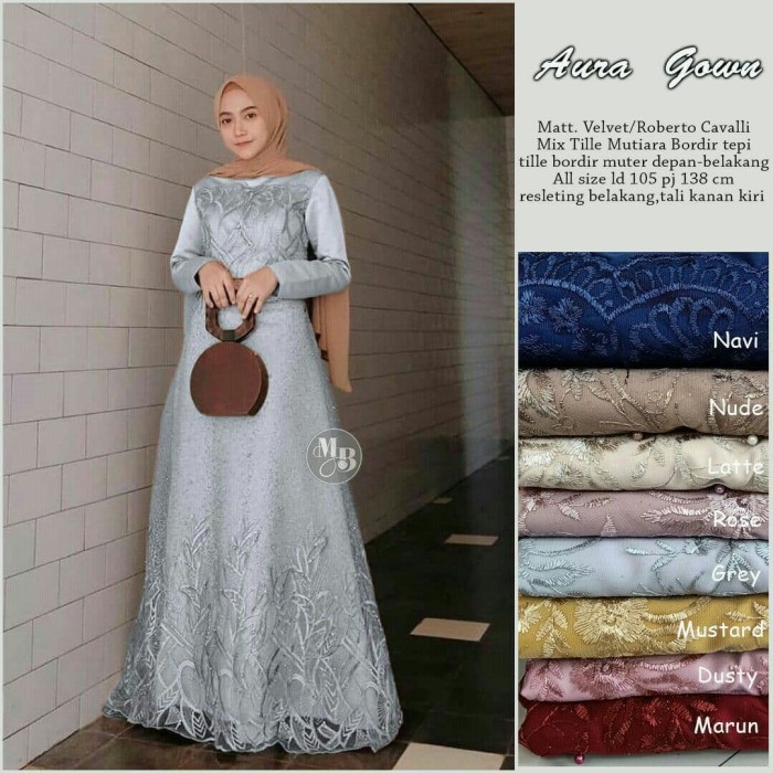 Foto Produk Baju dress gamis wanita velvet mix tille aura gown jumbo ld 120 dari TABASAMA