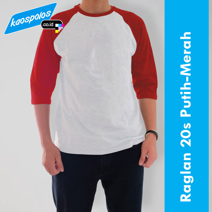 Promo Tshirt Kaos  Polos  Raglan  Cotton 20s Ukuran 3 