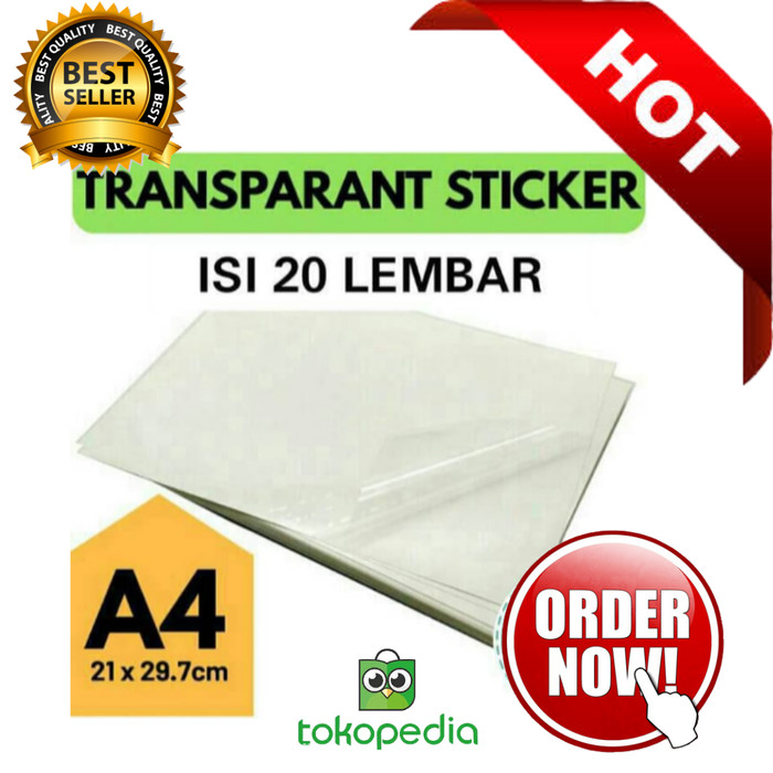 Jual Sticker Transparan  Glossy A4  Stiker  Vinyl Kota 