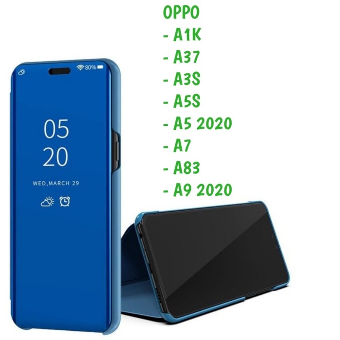 Foto Produk Clear View A1K A37 A5S A9 2020 Oppo Sarung Flip Mirror Cover Standing dari Indo Smart Acc