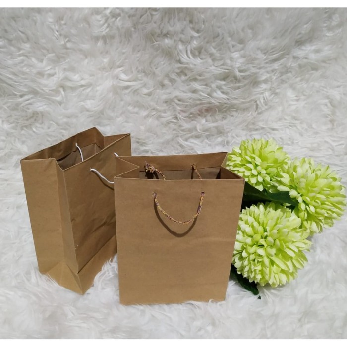 Jual Tas kertas paperbag paper polos coklat ukuran P 15 L ...